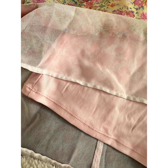 Disney D-signed Yellow Orange Floral Chiffon Short Sleeve Ombre Dress size JR M - Picture 7 of 9